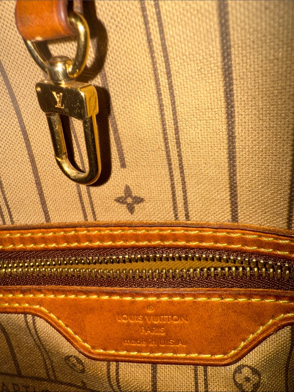 Monogram Canvas Tote in Brown and Tan - Picture 9 of 16